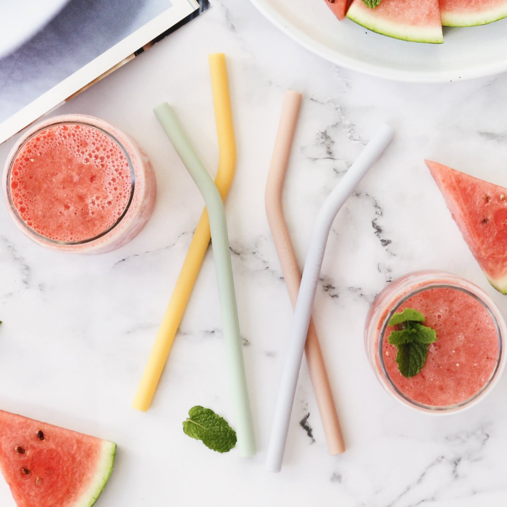 Go-For-Zero-Australia-Ever-Eco-Silicon-Straws-4-Pack-Bent-Spring-Pastels