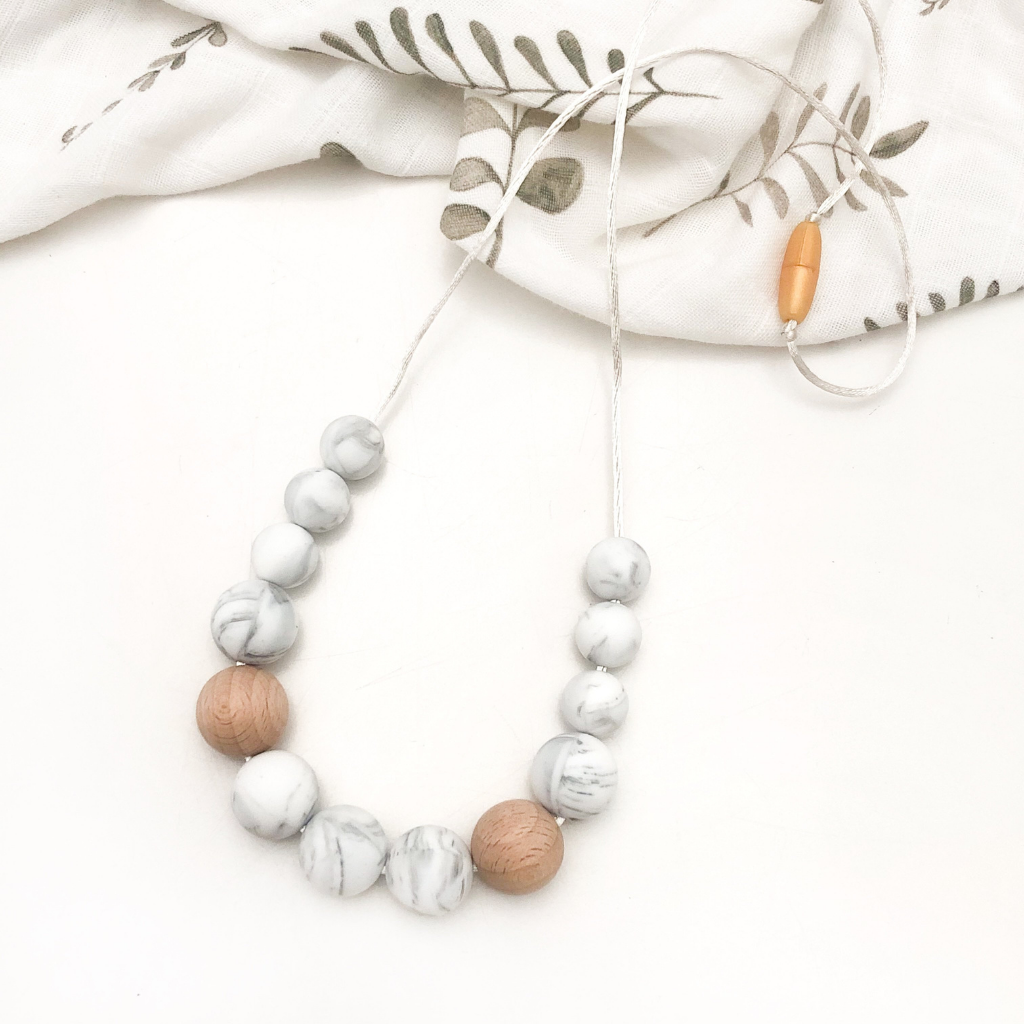 Go-For-Zero-Australia-One-Chew-Three-Australia-Evie-Silicone-And-Beech-Wood-Necklace-Marble