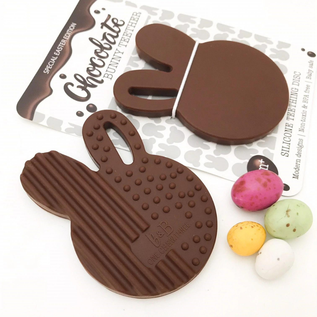 Go-For-Zero-Australia-One-Chew-Three-Australia-Silicone-Bunny-Teether-Milk-Chocolate