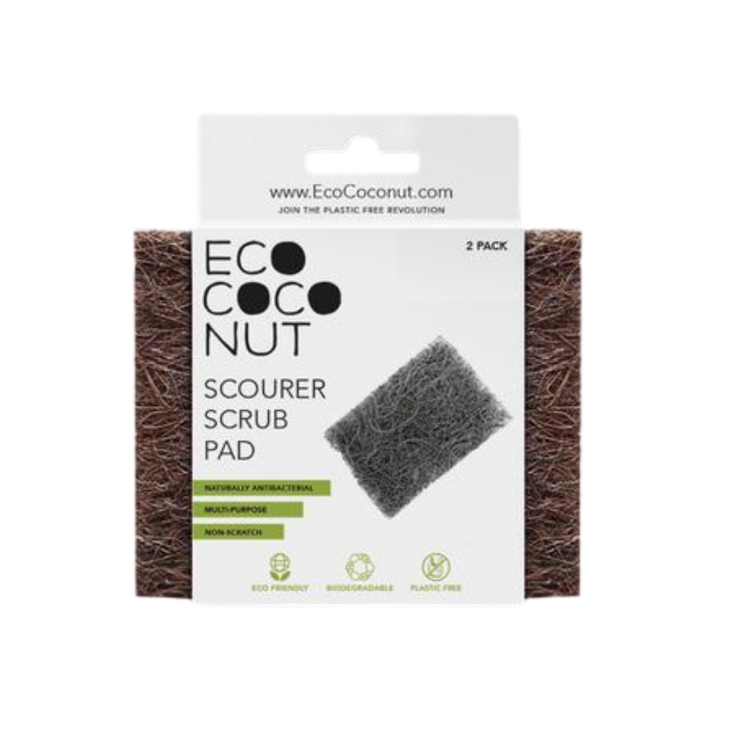 EcoCoconut - Scourer Scrub Pad (2 Pack) - Go For Zero