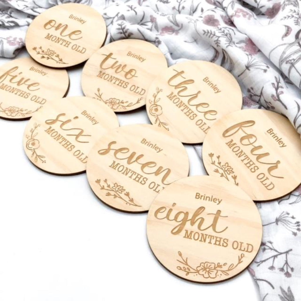 Go-For-Zero-Australia-One-Chew-Three-Australia-Monthly-Milestones-Set-Engraved